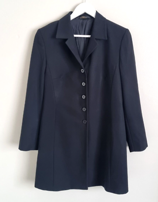 #ad Mamp;S St Michael Mid Formal Blazer Jacket Womens Size 12 Black 100% Wool