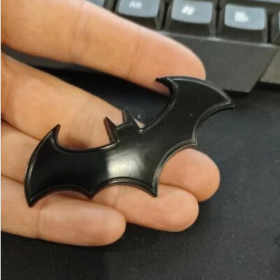 #ad 3D Bat Style Black Metal Chrome Emblem Badge Decal Stickers Car Accessory