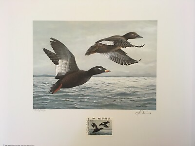 #ad ND 7 1988 North Dakota Duck Stamp Print Stamp Louis Frisino #1957 3438