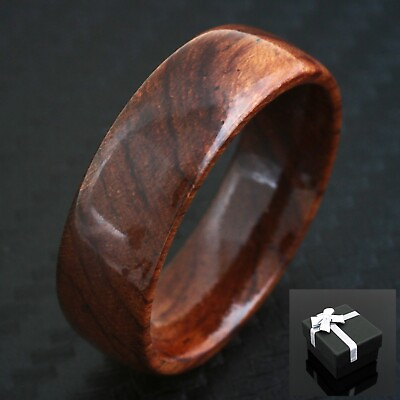 #ad Gorgeous Hawaiian Koa Wood Domed Wedding Band Ring 6mm or 8mm $14.99