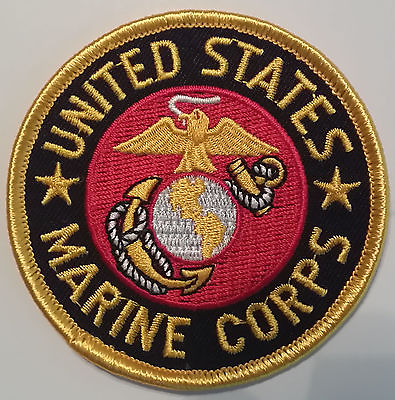 #ad US MARINE CORPS USMC 3 INCH ROUND PATCH MADE IN THE USA