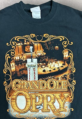#ad Grand Ole Opry T Shirt Black Size Medium Double Sided Music Band