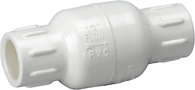 #ad VCKP40E5B PVC Schedule 40 1 Inch In Line Check Valve X Solvent White
