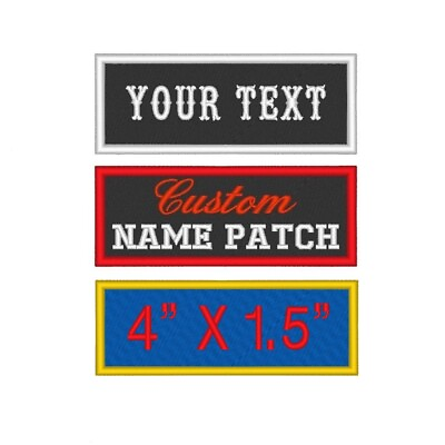 #ad Custom Embroidered Name Tag Sew on Patch Motorcycle Biker Patches 4quot; x 1.5quot; B