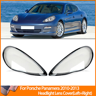 #ad Pair Headlight Shell Lamp Shade Lens Cover For Porsche Panamera 970 2010 2013 US