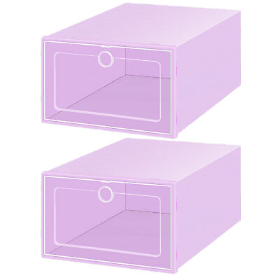 #ad 2pcs Storage Holder Spacious Stackable Storage Cabinet Container Clear