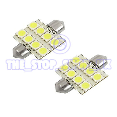 #ad 2x Replacement 8 LED 35mm Interior Lamp Light ICE White Bulbs DA3650508A