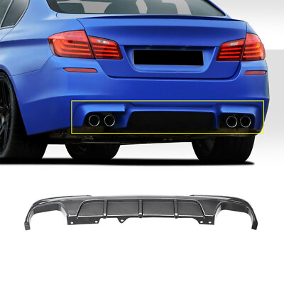 #ad For BMW 5 Series F10 535i 2011 2016 M Sport Carbon Look Rear Bumper Lip Diffuser