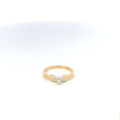 #ad 14K Princess Diamond Promise Engagement Ring Yellow Gold *09