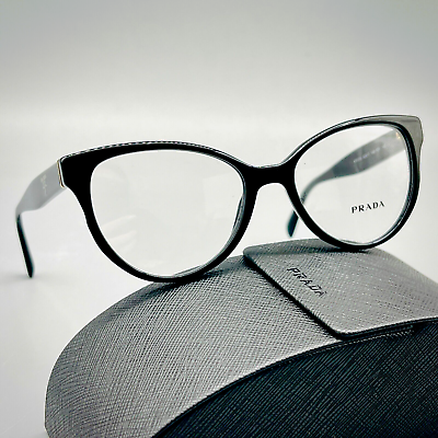#ad Prada VPR 01U 1AB 101 Women Eyeglasses 52 17 140mm Black 100% Authentic