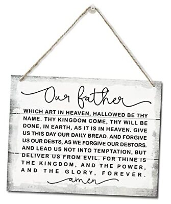 #ad Religious Inspirational Sign Lord#x27;s Prayer Wood Signs Hanging Our Father