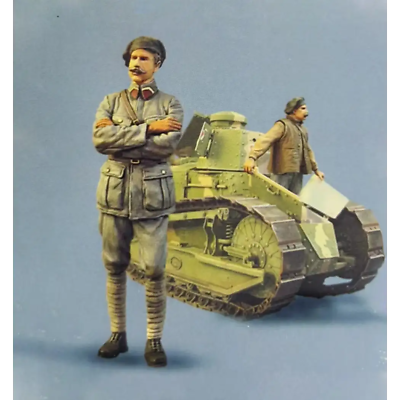 #ad 1 35 2pcs Resin Model Kit French Soldiers Tank Crew no tank WW1 Unpainted