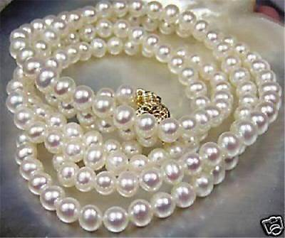 #ad Beautiful Natural 7 8mm White Akoya Cultured Pearl Necklaces 16 50quot;