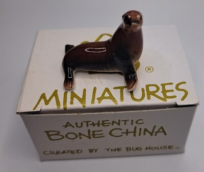 #ad Bug House Authentic Bone China Miniatures #30 Sea Lion Taiwan Decor Figurine