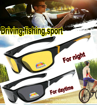 #ad HD Night Driving Glasses Yellow Anti Glare Vision Unisex Polarised Sunglasses