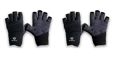 #ad Bionic Mens Wrist Wrap Fitness Gloves XL 2 Pair