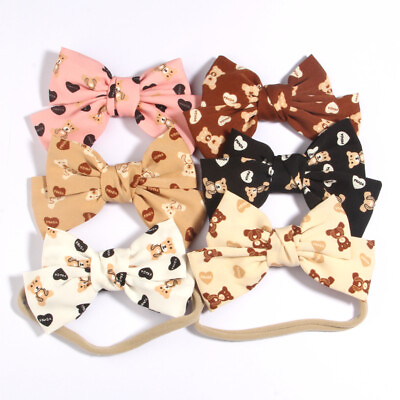 #ad 12Pcs 4.8quot; 12cm Baby Girls Headband Infant Hair Accessories Cloth Tie Bows