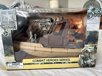 #ad Plastic Toy Combat Heroes Series Special forces River Boat Soldier Weapons NEW