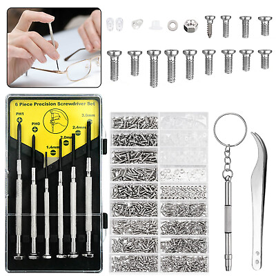 #ad Screw Nut Nose Pad Optical Repair Tool Assorted Kit Set For Sun Eyeglass Watches