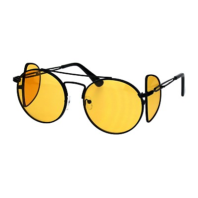 #ad Unisex Round Sunglasses Extra Side Cover Lens Metal Frame UV 400