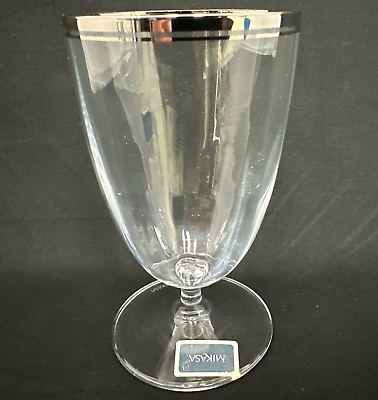 #ad Mikasa Stephanie Platinum Crystal Ice Tea Water Glasses Single Replacement