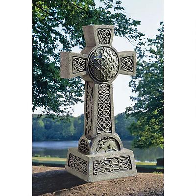 #ad 22quot; Mystical Knotwork Embellished High Celtic Christian Cross Garden Sculpture