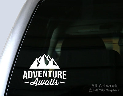 #ad Adventure Awaits Mountain Range Vinyl Decal Sticker Car Window Truck RV