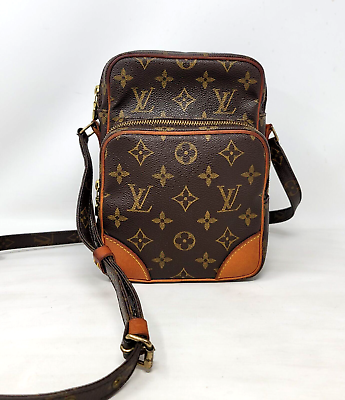 #ad Louis Vuitton Amazone Monogram Canvas Small Crossbody Hand Bag Authentic Vintage
