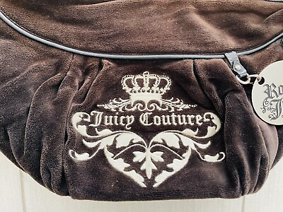 #ad Juicy Couture Handbag Royal Juicy Brown Velour Purse Bag Y2K Vintage