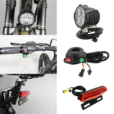 #ad Ebike 24V 48V 60V Headlight Tail Light Horn Kit