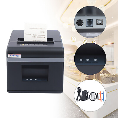 #ad 80mm New Thermal Receipt Printer Auto Cutter Cash Drawer POS USB Windows USA