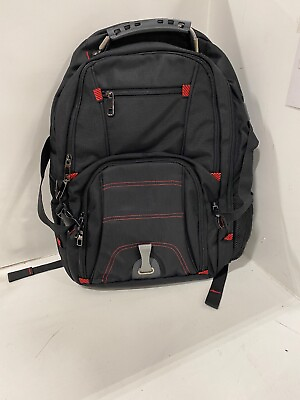 #ad Men#x27;s Waterproof Canvas Laptop Backpack W USB Charging Black