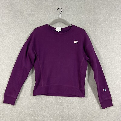 #ad VTG Champion Mens Crewneck Sweatshirt Size S Reverse Weave Purple Y2K