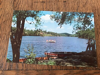 #ad The Black River Black River Falls Wisconsin Boat Dock Postcard $2.99