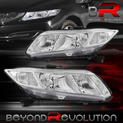#ad For 2012 2015 Civic FB 2 DR FG Chrome Clear Signal Headlamps Set Bumper Lights