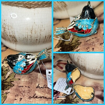 #ad 🦜Blue Robin Trinket Jewelry Box 1.5 Inches Bird {Brand New}🦜