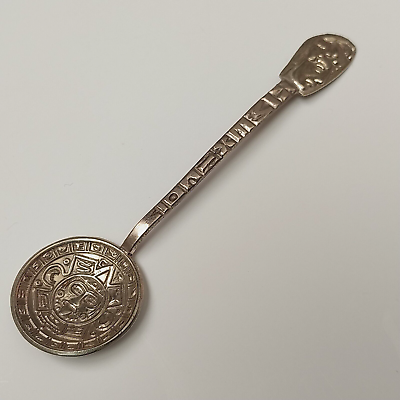 #ad Antique Souvenir Spoon silver carved Mexico Alpaca