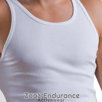 #ad Men#x27;s Summer Tank Single Ribbed Organic Breathable Gym Ready Size S XL