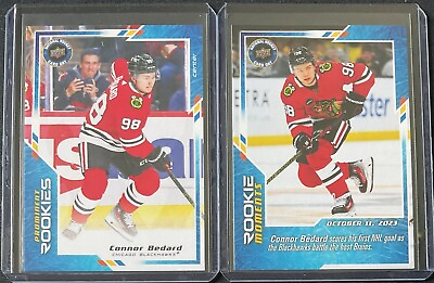 #ad 2 Connor Bedard 2024 Upper Deck National Hockey Card Day RC Cards #1 amp; #31