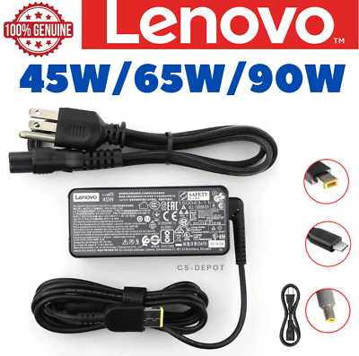 #ad Genuine Lenovo 45W 65W 90W AC Adapter Charger Power Thinkpad Square Round USB C