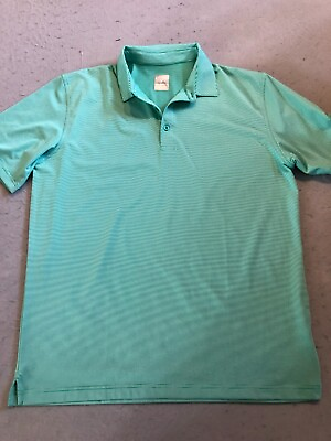#ad Callaway Golf Polo Shirt Men#x27;s Large New Performance Green Stripe Activewear
