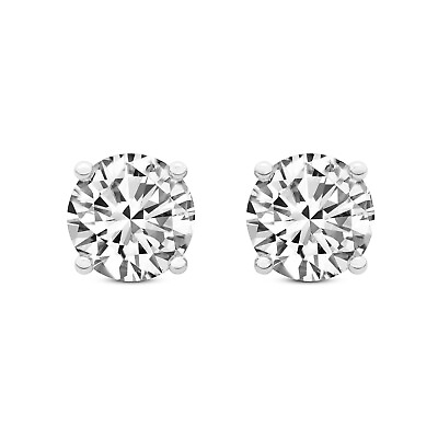 #ad Studs Earrings 4CT Round Lab Created Diamond 14K Gold 4 Prong F G VS1 SI1