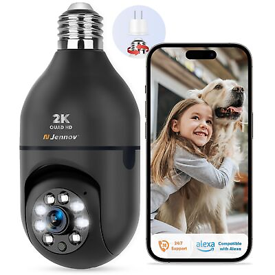 #ad 2K Light Bulb Security Camera Wireless Outdoor 360° Cameras for Home Securi...