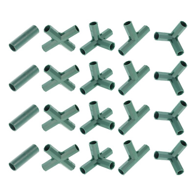 #ad 20Pcs Gardening Frame Joints Pole Connector Plastic Greenhouse Connector $19.26