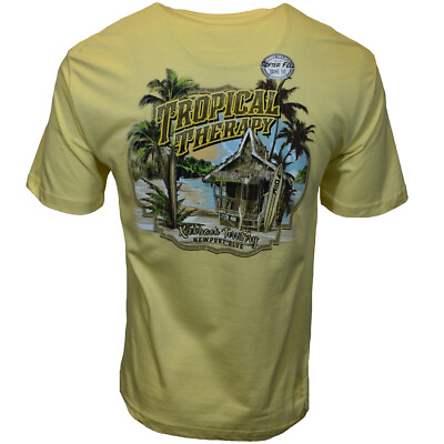 #ad Men#x27;s T Shirt Tropical Therapy Kickback Territory NEWPORT BLUE Yellow M L XL 2XL