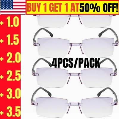 #ad 4 PACK Reading Glasses Mens Womens Unisex Readers Anti blue Glasses New Style