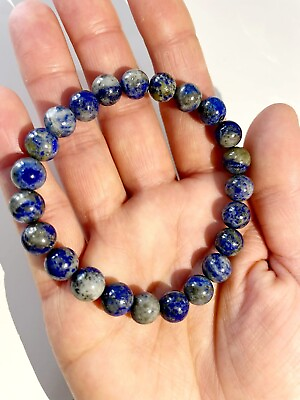 #ad Natural Lapis Lazuli Blue Stone Beads 8mm Bracelet For Women And Men Stretch...