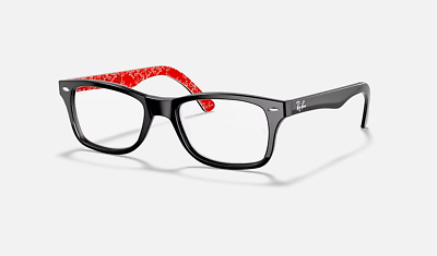 #ad New Ray Ban RB5184 2479 Rectangle Shiny Black Eyeglasses Authentic