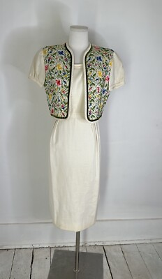 #ad Vintage Mod 60s 2 Piece Wiggle Dress And Bolero Set