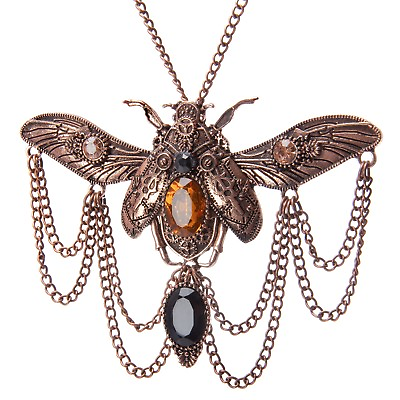 #ad Gothic Steampunk Scarab Beetle Necklace Pendant Victorian Punk Vintage Jewellery
